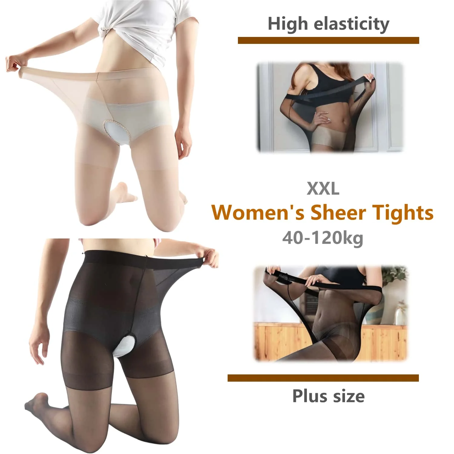 15D Women's Sheer Open Crotch Bra Tights Ultra Thin High Waist Pantyhose Thigh High body Stockings Black Nylon Ladies Leggings
15D Women's Sheer Open Crotch Bra Tights Ultra Thin High Waist Pantyhose Thigh High body Stockings Black Nylon Ladies Leggings