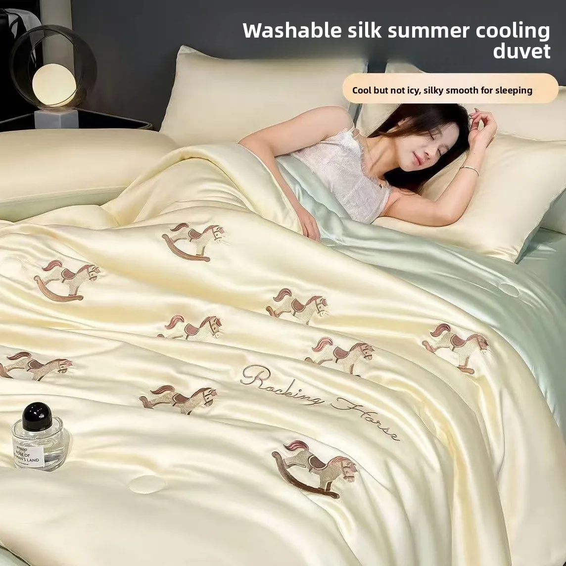 Crystal Home Summer Ice Silk Cooling Blanket Four-Piece Set Smooth Naked Sleep Single Person Quilt Core Air Conditioner Summe...
Crystal Home Summer Ice Silk Cooling Blanket Four-Piece Set Smooth Naked Sleep Single Person Quilt Core Air Conditioner Summe...