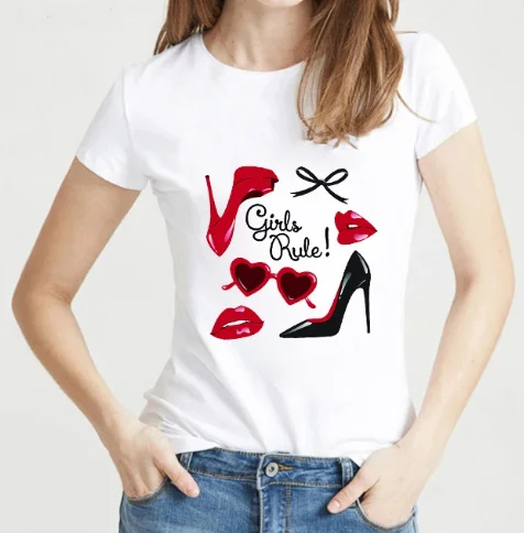 Summer Women Tshirt New Fashion High Heels Printed Short Sleeve Tops Casual T-Shirts Women's Clothes Female Shirts
Summer Women Tshirt New Fashion High Heels Printed Short Sleeve Tops Casual T-Shirts Women's Clothes Female Shirts