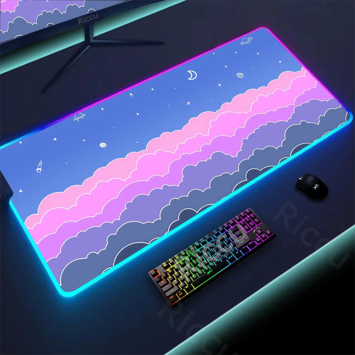 RGB Mousepad Cute Pink Cloud Colorful Lumious Led Mouse Pad Large Keyboard Mausepad 30x80cm kawaii Antislip Carpet Colorful Glow
RGB Mousepad Cute Pink Cloud Colorful Lumious Led Mouse Pad Large Keyboard Mausepad 30x80cm kawaii Antislip Carpet Colorful Glow