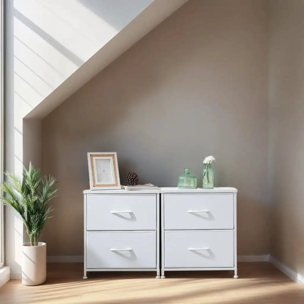 Nightstand Dressers with 2 Fabric Drawers, Small Chest Organizer with Fabric Bins for Bedroom, White, Set of 2
Nightstand Dressers with 2 Fabric Drawers, Small Chest Organizer with Fabric Bins for Bedroom, White, Set of 2