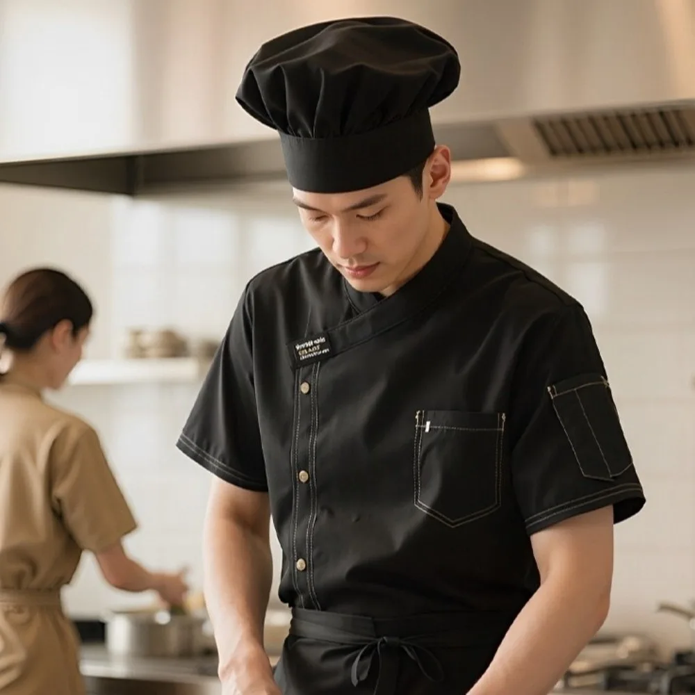 Durable Breathable Mesh Chef Uniform Short-sleeved Thickened Chef Jacket Black Wear Resistant Chef Work Clothes Hotel
Durable Breathable Mesh Chef Uniform Short-sleeved Thickened Chef Jacket Black Wear Resistant Chef Work Clothes Hotel