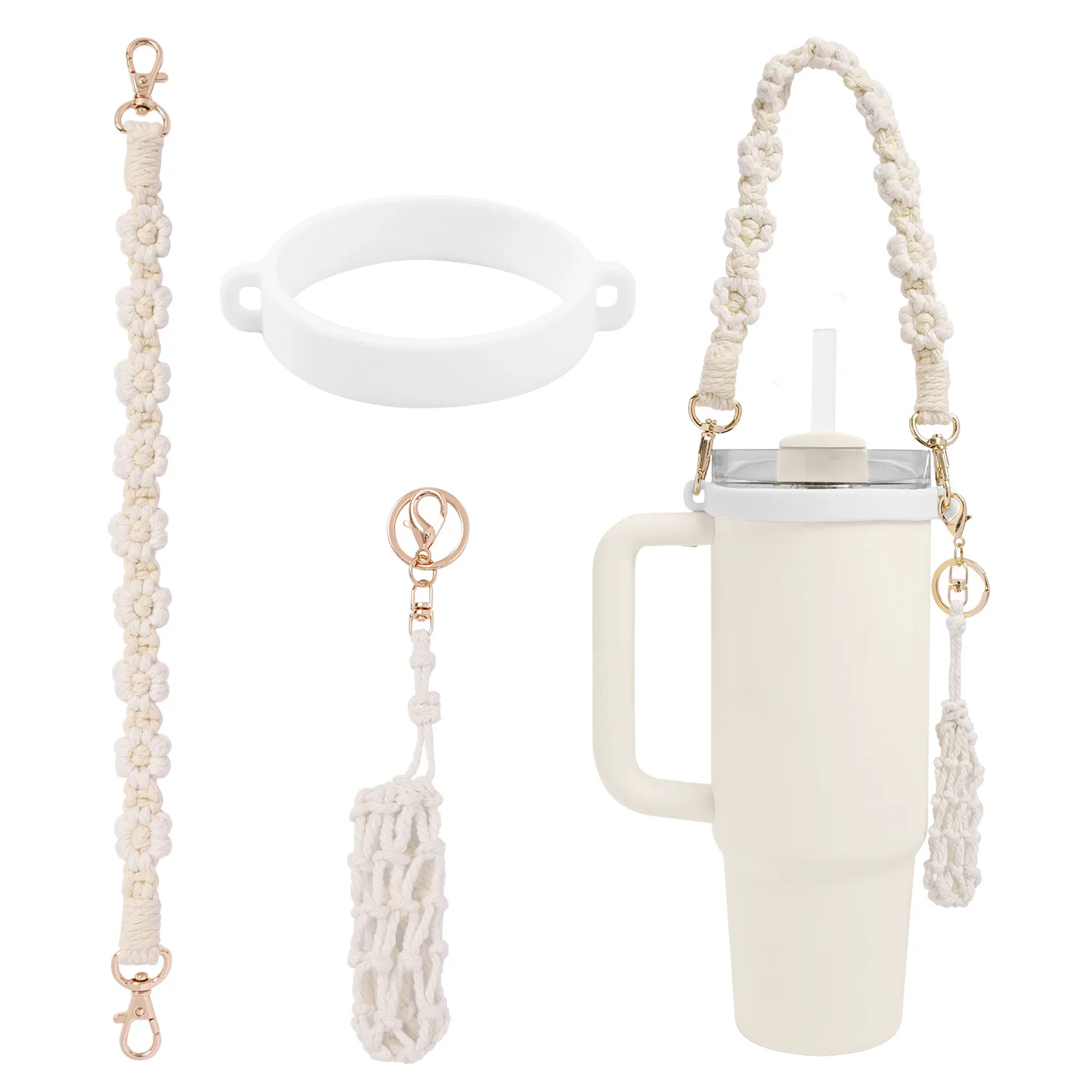 Amazon's popular Stanley daisy flower water cup hanging rope, food grade silicone ring, portable kettle cup strap
Amazon's popular Stanley daisy flower water cup hanging rope, food grade silicone ring, portable kettle cup strap