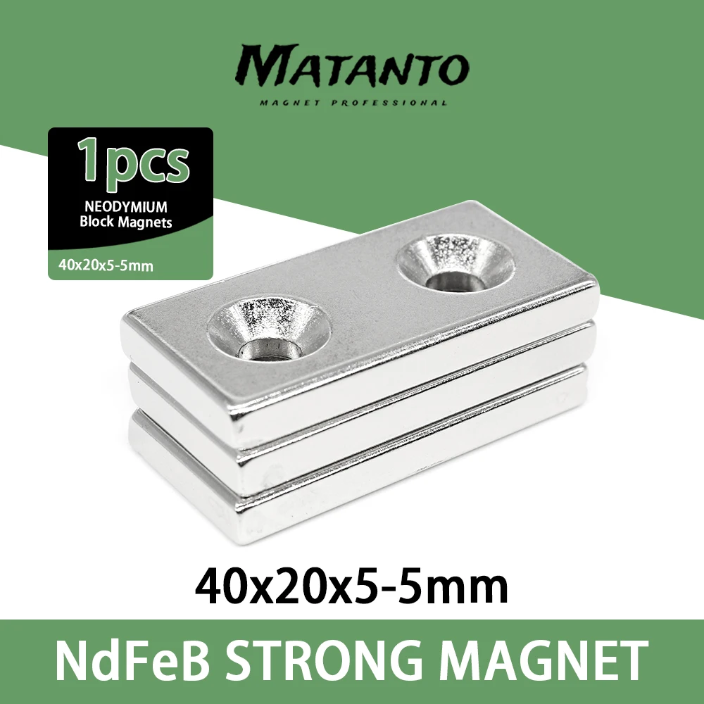 1/2/5/10/15PCS 40x20x5-5 Block Strong Rare Earth Magnets Countersunk Hole 5mm 40*20*5-5 Permanent NdFeB Magnet 40x20x5-5mm
1/2/5/10/15PCS 40x20x5-5 Block Strong Rare Earth Magnets Countersunk Hole 5mm 40*20*5-5 Permanent NdFeB Magnet 40x20x5-5mm