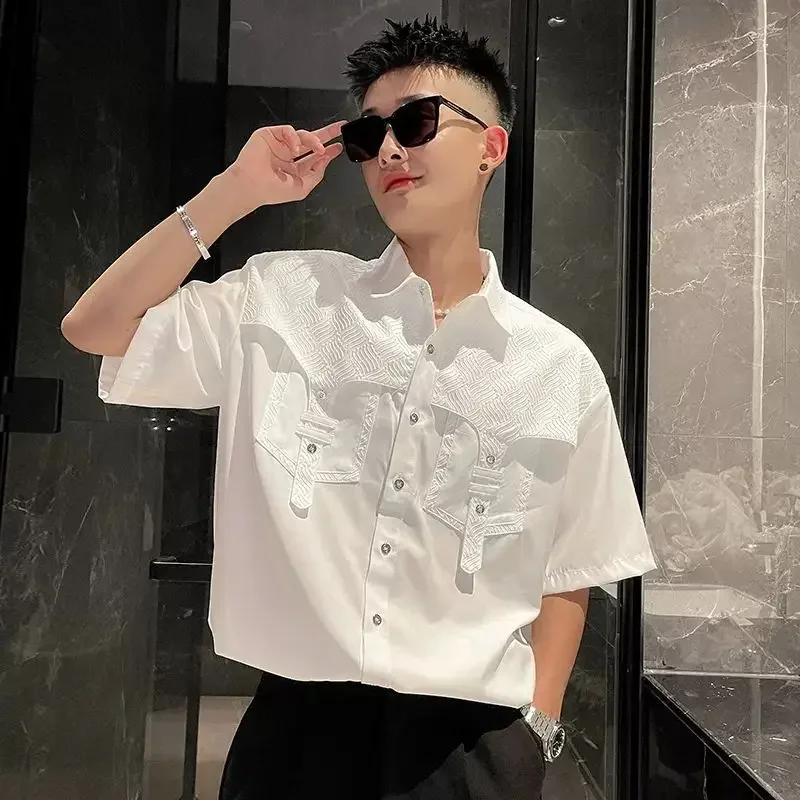 Plain Male Shirts with Pocket Half Sleeve White Tops Original Button Up Summer Cotton Korean Style Casual Slim Fit Men's Shirt
Plain Male Shirts with Pocket Half Sleeve White Tops Original Button Up Summer Cotton Korean Style Casual Slim Fit Men's Shirt