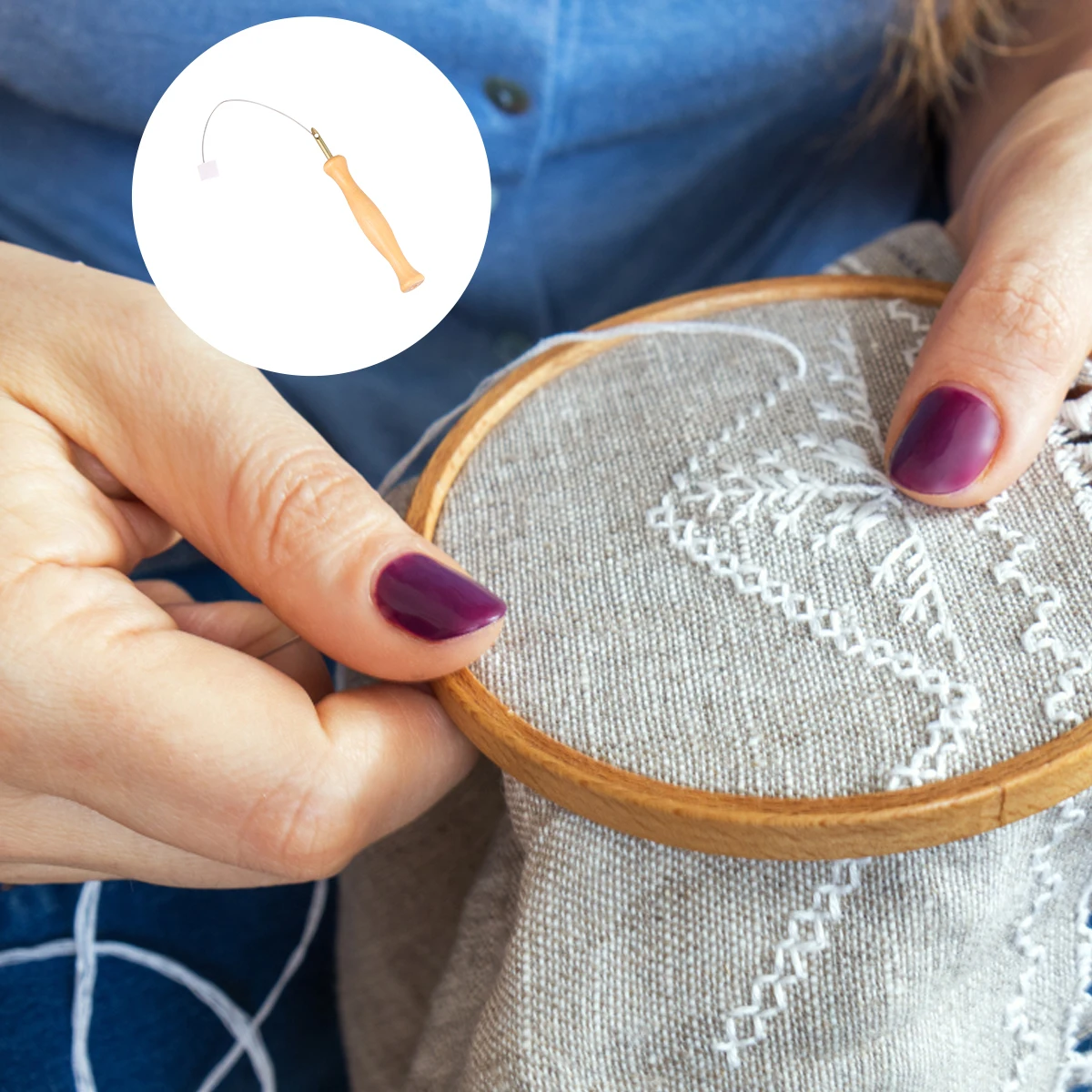 Sewing Threader Needle Tool Embroidery Punch Felting Embroidered Wooden Handle Pen Yarn Needles 
Sewing Threader Needle Tool Embroidery Punch Felting Embroidered Wooden Handle Pen Yarn Needles