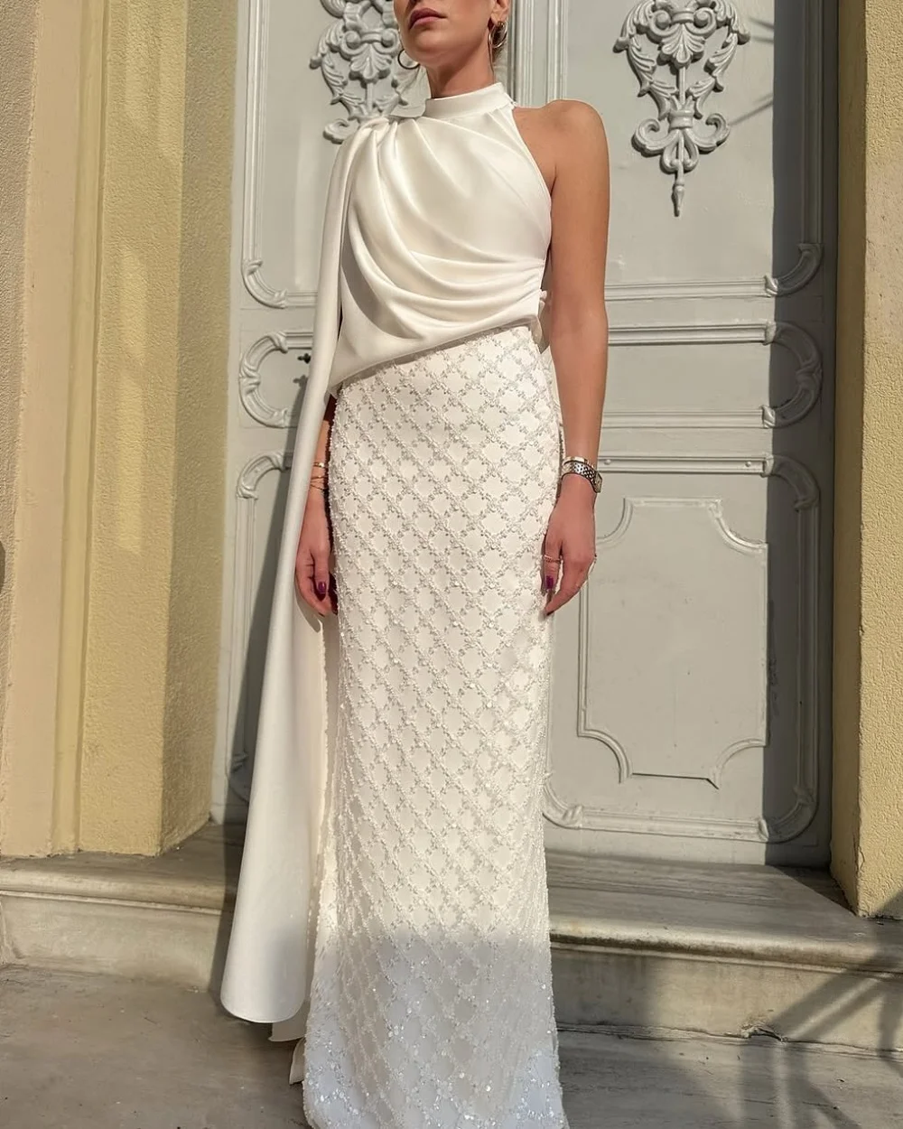 Customized Intricate Casual Jersey Pleat Beading Sequined Straight High Collar Long Dresses Bespoke Occasion Dresses Elegant
Customized Intricate Casual Jersey Pleat Beading Sequined Straight High Collar Long Dresses Bespoke Occasion Dresses Elegant