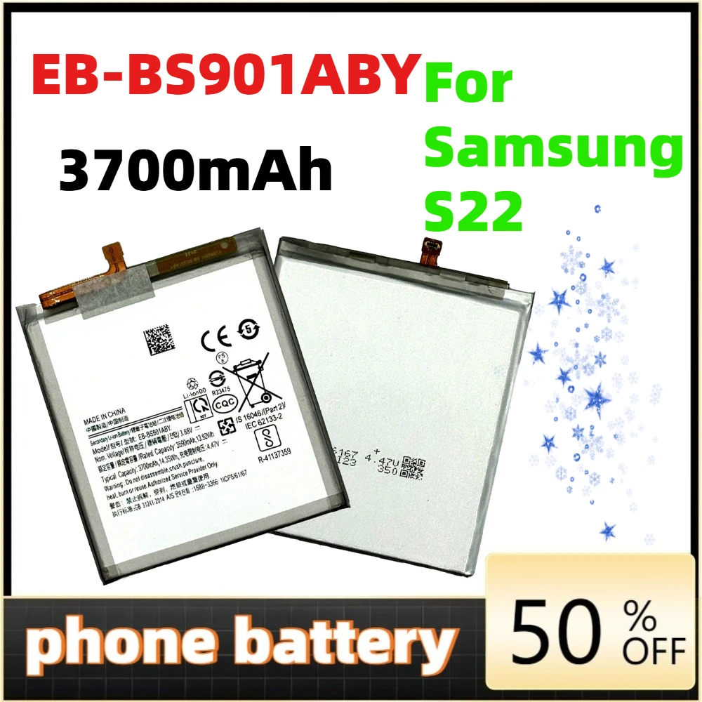Phone battery High Quality Replacement Battery For Samsung Galaxy S22 EB-BS901ABY 3700mAh Phone battery
Phone battery High Quality Replacement Battery For Samsung Galaxy S22 EB-BS901ABY 3700mAh Phone battery