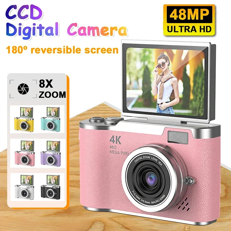 4K CCD 8X Digital Zoom Digital Camera for Student 48MP Compact Digital Photography Camera 180°Flip Screen Selfile Camera 2025
4K CCD 8X Digital Zoom Digital Camera for Student 48MP Compact Digital Photography Camera 180°Flip Screen Selfile Camera 2025