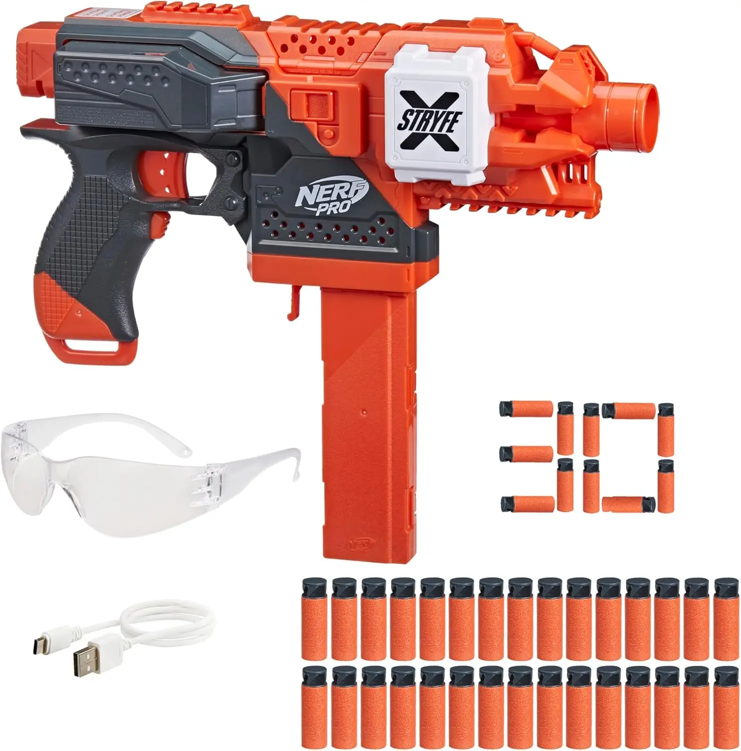 Semi-Auto Dart Blaster with Rechargeable Battery, 30 Darts, 150 FPS, Eyewear Included
Semi-Auto Dart Blaster with Rechargeable Battery, 30 Darts, 150 FPS, Eyewear Included