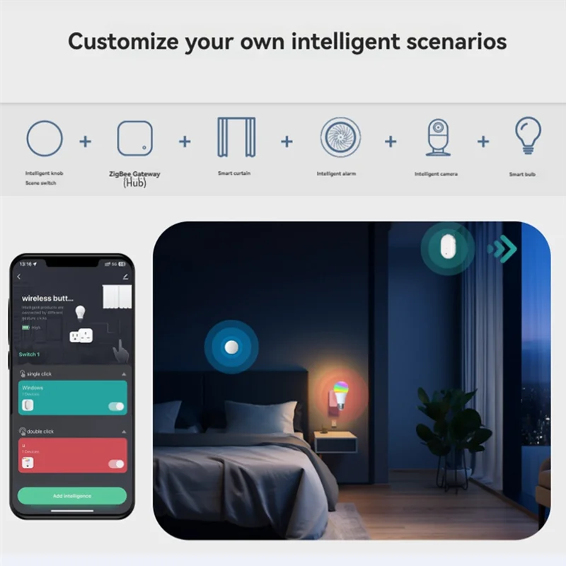 Многосценная связь Tuya Zigbee Smart Key Switch, беспроводной мобильный пульт дистанционного управления
Многосценная связь Tuya Zigbee Smart Key Switch, беспроводной мобильный пульт дистанционного управления