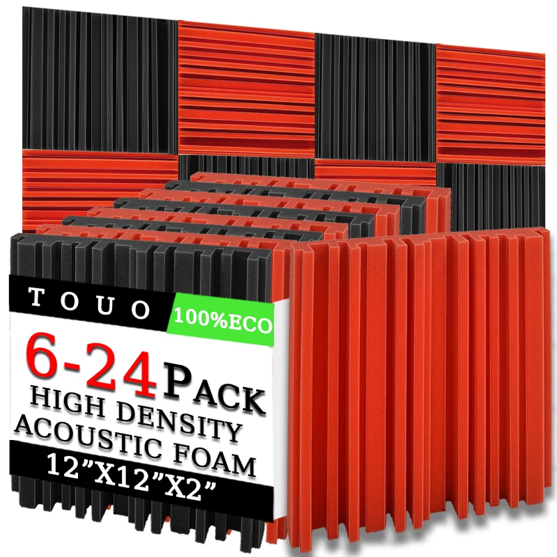 TOUO Acoustic Foam 6-24 Pcs High-Density Sound Absorbing Foam Panel Broadband Sponge Soundproof Treatment Ktv Acoustic Treatment
TOUO Acoustic Foam 6-24 Pcs High-Density Sound Absorbing Foam Panel Broadband Sponge Soundproof Treatment Ktv Acoustic Treatment