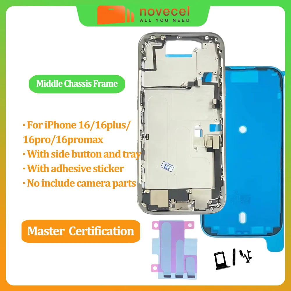 Middle Chassis Frame Bezel Housing For iPhone 16 Pro Max 16Pro 16Plus With Side Button No Back Cover Repair Replacement Parts
Middle Chassis Frame Bezel Housing For iPhone 16 Pro Max 16Pro 16Plus With Side Button No Back Cover Repair Replacement Parts