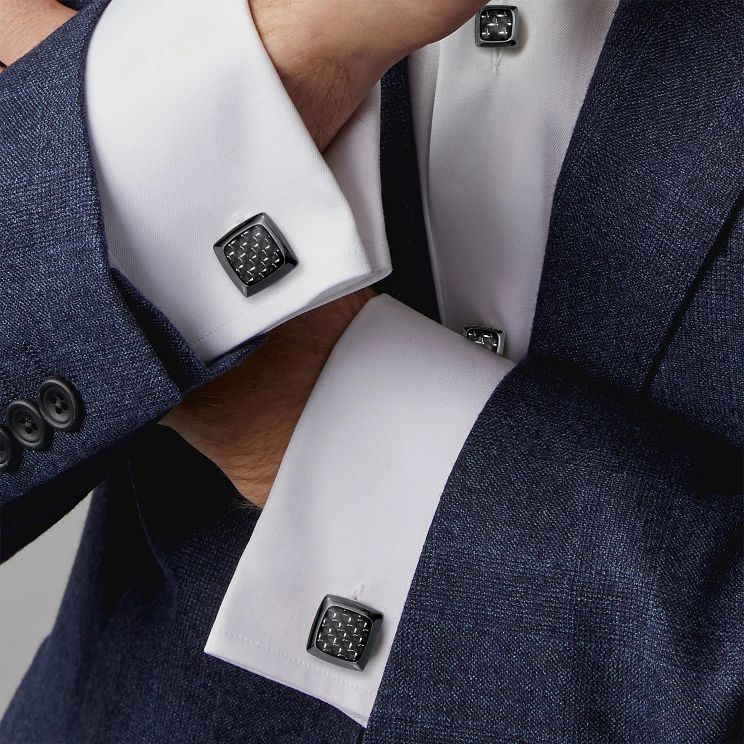 Hawson Gunmetal Carbon Fiber Cufflinks Set for Men,Stylish men's formal Cufflinks for Business Meetings
Hawson Gunmetal Carbon Fiber Cufflinks Set for Men,Stylish men's formal Cufflinks for Business Meetings