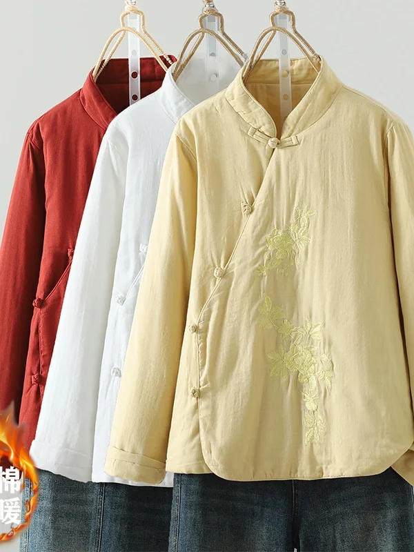 Retro Chinese Sle Embroidered Thiened Cotton Jaet Women's Stand Collar Svel Long Sve Winter Outerwear
Retro Chinese Sle Embroidered Thiened Cotton Jaet Women's Stand Collar Svel Long Sve Winter Outerwear