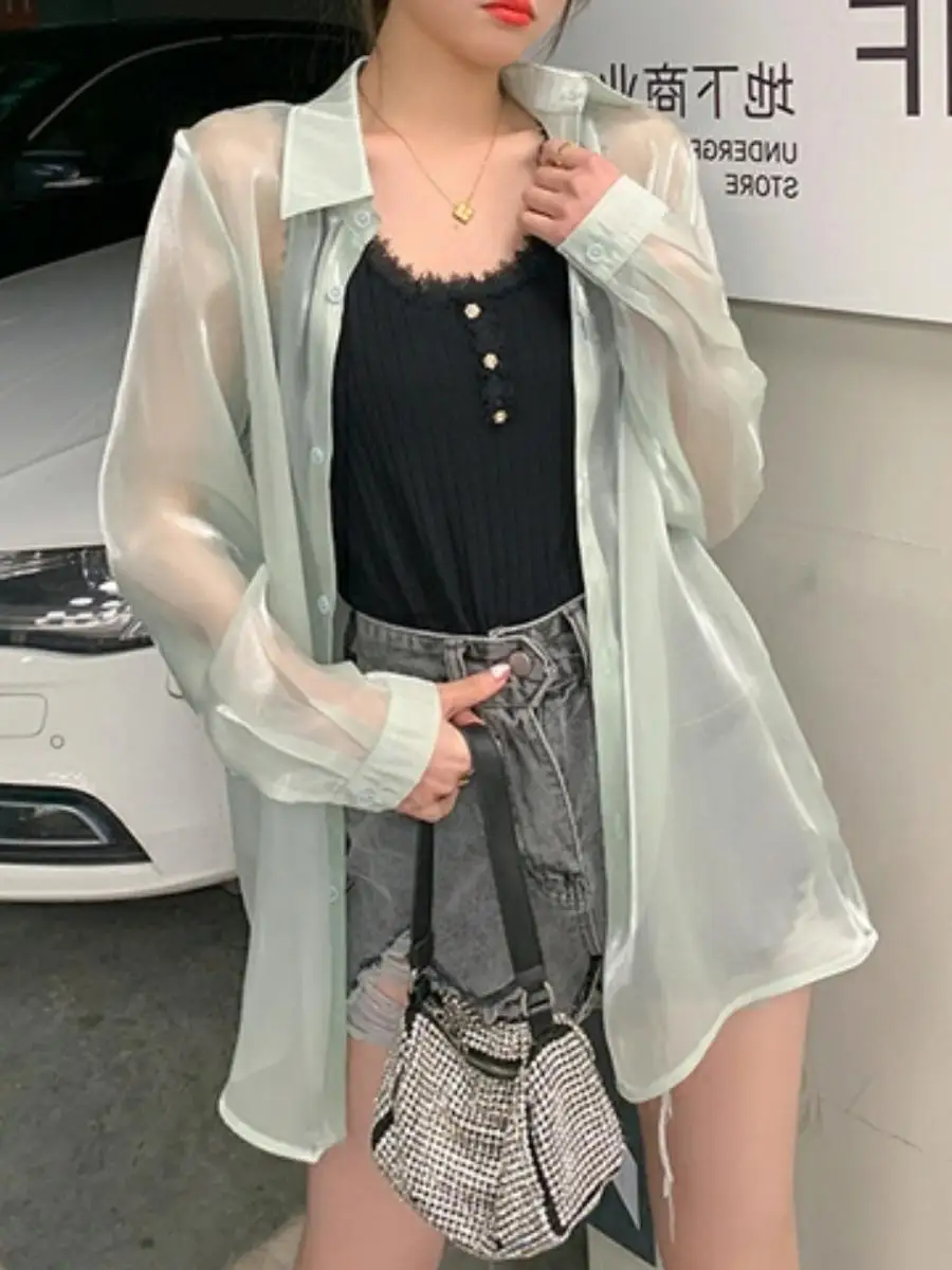 Women's Ice Silk Long Sve Sun Protection irt Loose Chiffon Open Cardigan Summer Faion Commute Sle Button Design
Women's Ice Silk Long Sve Sun Protection irt Loose Chiffon Open Cardigan Summer Faion Commute Sle Button Design