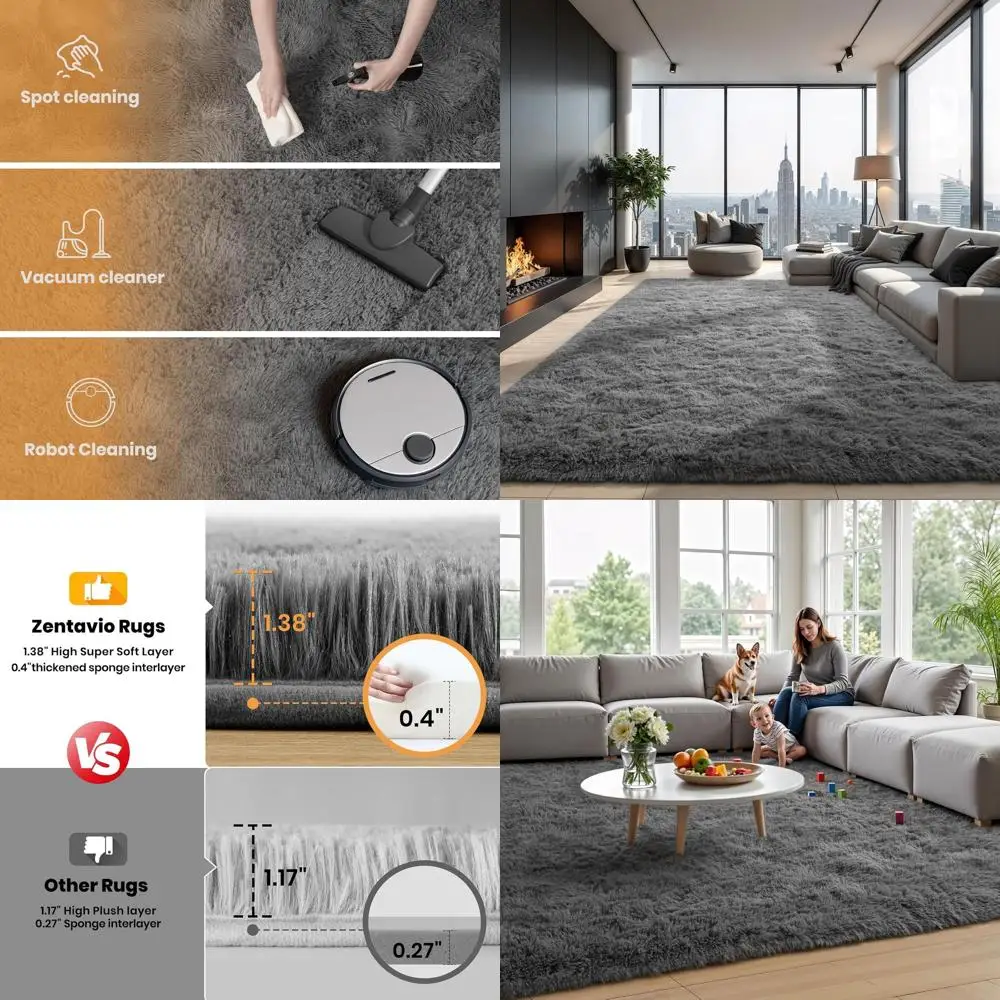 Grey Shag Area Rugs: Large, Plush, and Soft for Living Rooms, Bedrooms, and Kids' Spaces
Grey Shag Area Rugs: Large, Plush, and Soft for Living Rooms, Bedrooms, and Kids' Spaces