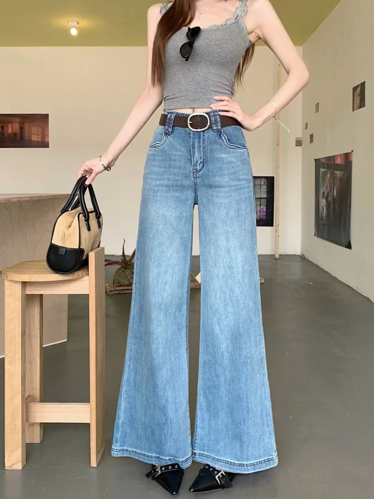 Blue Bell Bottom Wide Leg Jeans Women's High Waist Slim Straight Casual Denim Pants Summer Fashion High Waist Flared Trousers
Blue Bell Bottom Wide Leg Jeans Women's High Waist Slim Straight Casual Denim Pants Summer Fashion High Waist Flared Trousers