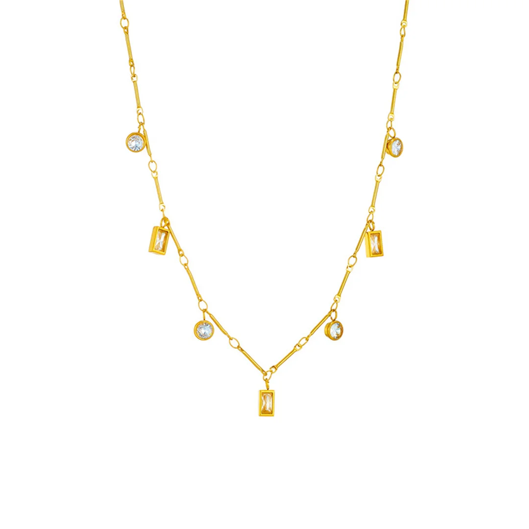 Punk Statement Zirconia Square Round Charm Pendant Female Gold Color Stainless Steel Chain Link Necklaces for Woman Jewelry Gift
Punk Statement Zirconia Square Round Charm Pendant Female Gold Color Stainless Steel Chain Link Necklaces for Woman Jewelry Gift