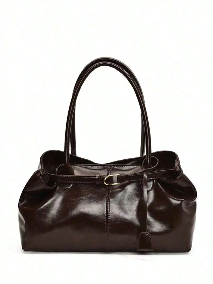 1pc Women's Large Capacity Handbag, PU Leather Shoulder Bag, Casual Classic Minimalist Designer Business Style Tote, Fashion Ladies Bag, Available In Black, White, Brown, Silver, Old Money
1pc Women's Large Capacity Handbag, PU Leather Shoulder Bag, Casual Classic Minimalist Designer Business Style Tote, Fashion Ladies Bag, Available In Black, White, Brown, Silver, Old Money