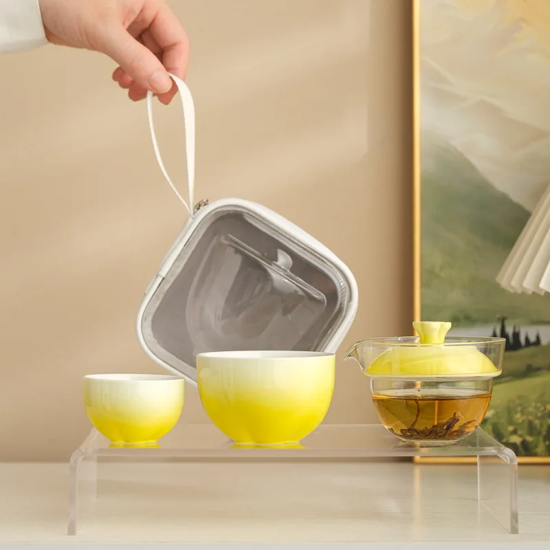 Travel tea set: Quick Guest cup, one pot, two cups, teapot, teacup, portable and simple, Kung Fu tea set, outdoor tea brewer
Travel tea set: Quick Guest cup, one pot, two cups, teapot, teacup, portable and simple, Kung Fu tea set, outdoor tea brewer