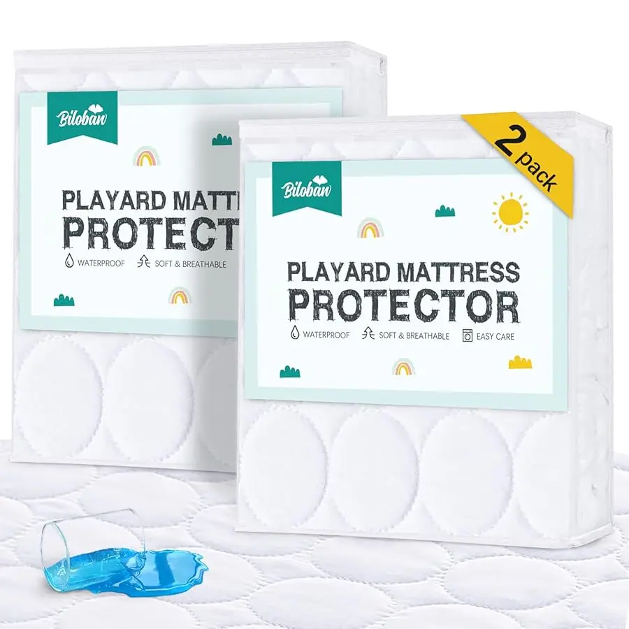 Pack and Play Mattress Pad Sheets Waterproof 2 Pack, Quilted Pack and Play Mattress Protector Co er Fitted Fits for Pack n Pla
Pack and Play Mattress Pad Sheets Waterproof 2 Pack, Quilted Pack and Play Mattress Protector Co er Fitted Fits for Pack n Pla