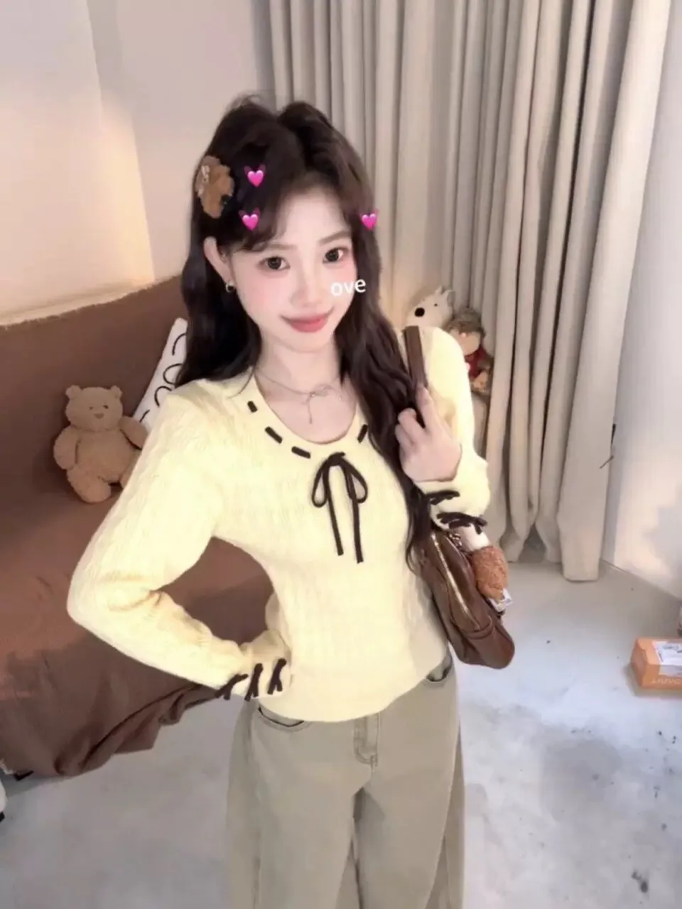 Yellow Bow Knot Tied Overhead Women's Slim Fit Knitwear Base Layer irt Autumn Winter Faion Sensation Warm round Ne Long...
Yellow Bow Knot Tied Overhead Women's Slim Fit Knitwear Base Layer irt Autumn Winter Faion Sensation Warm round Ne Long...