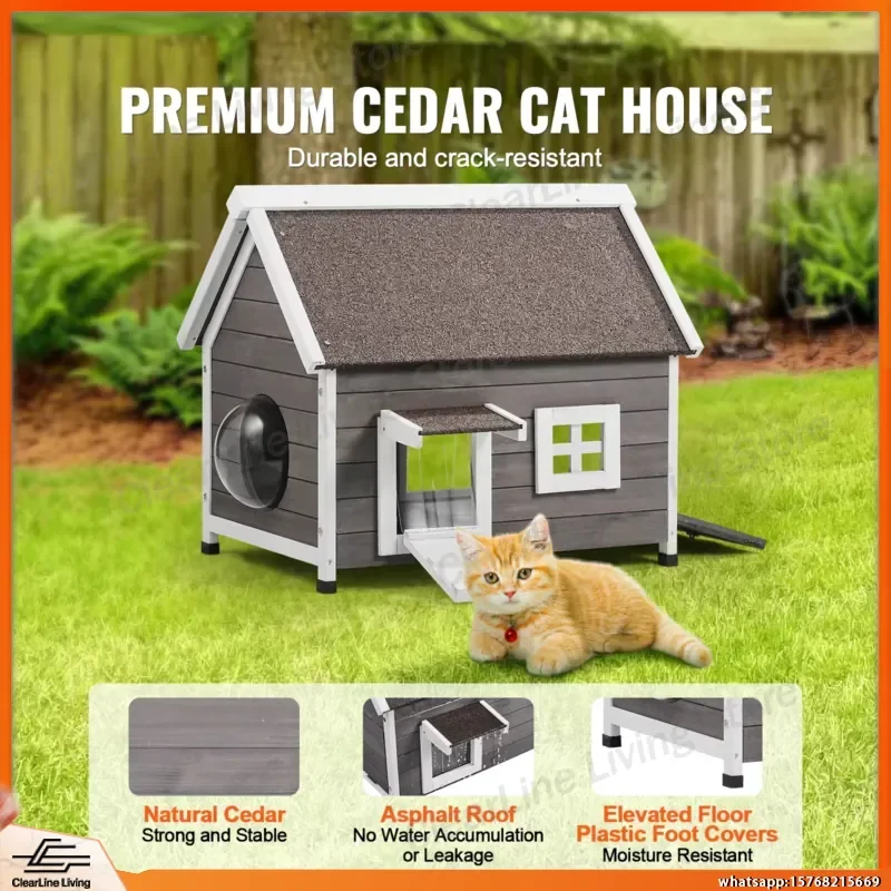 SucceBuy Outdoor Cat House 22x30x26 Weatherproof Feral Cat Shelter Wooden Cat Kennel for Multiple Cats with Side Door Pet Hut
SucceBuy Outdoor Cat House 22x30x26 Weatherproof Feral Cat Shelter Wooden Cat Kennel for Multiple Cats with Side Door Pet Hut