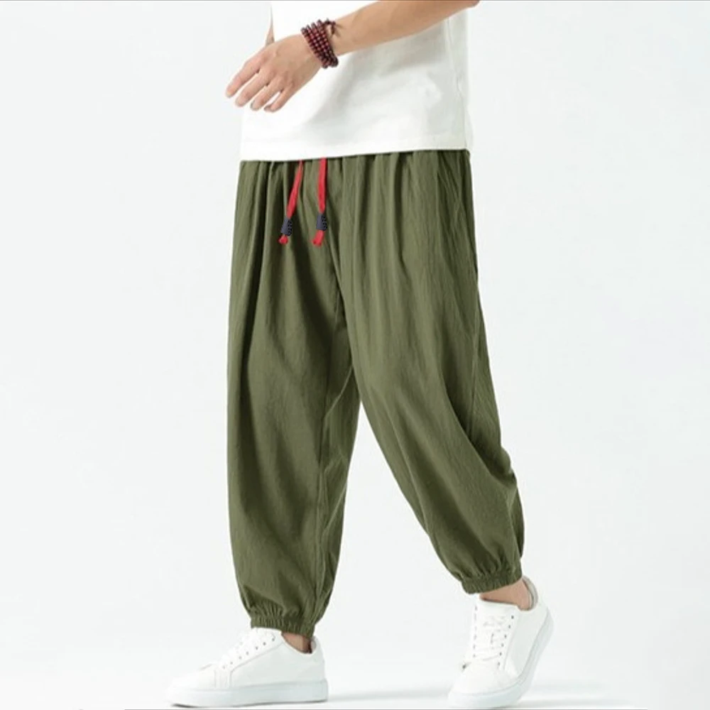 Cotton Linen Wide Leg Pants for Men Loose Fit Breathable Lightweight Casual Solid Color Baggy Fashion Long Trousers
Cotton Linen Wide Leg Pants for Men Loose Fit Breathable Lightweight Casual Solid Color Baggy Fashion Long Trousers