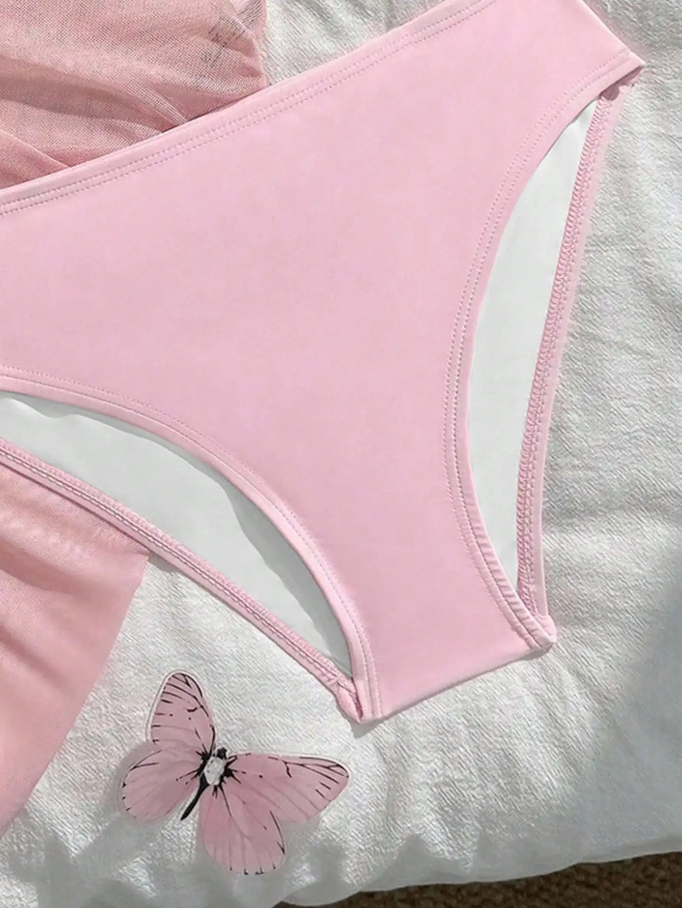 Pink 3 Piece Bikini Set With Sheer Wrap Skirt Halter Triangle Top
Pink 3 Piece Bikini Set With Sheer Wrap Skirt Halter Triangle Top