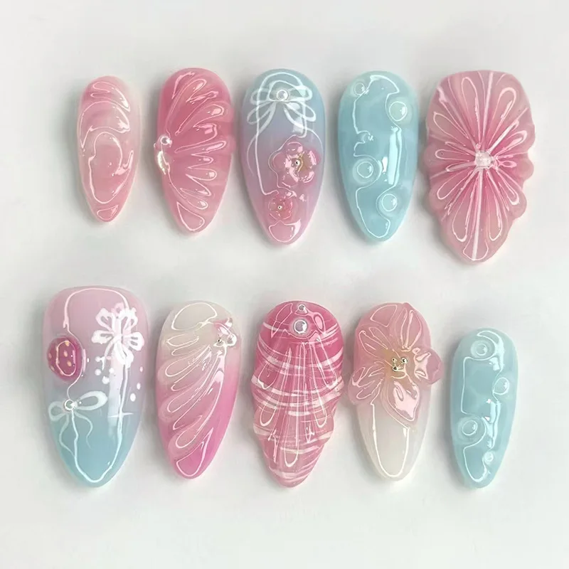 Three-dimensional corrugated bow pink flower pearl bubble gradual change European and American ins wind wearing armor 24 pieces
Three-dimensional corrugated bow pink flower pearl bubble gradual change European and American ins wind wearing armor 24 pieces