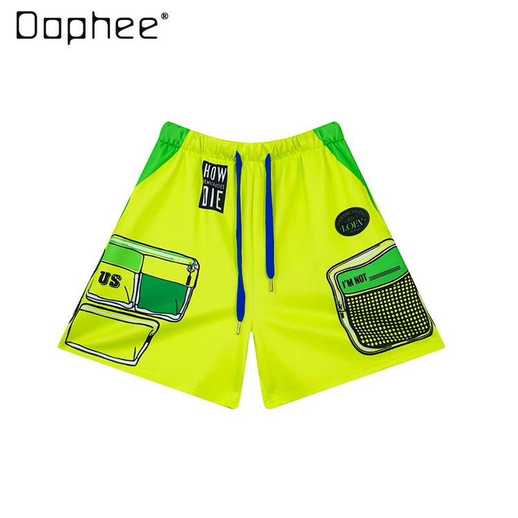 Fluorescent Green Color Letter Casual Shorts Women Summer New Contrasting Color Pattern Trendy Brand Loose Sports Beach Pants
Fluorescent Green Color Letter Casual Shorts Women Summer New Contrasting Color Pattern Trendy Brand Loose Sports Beach Pants