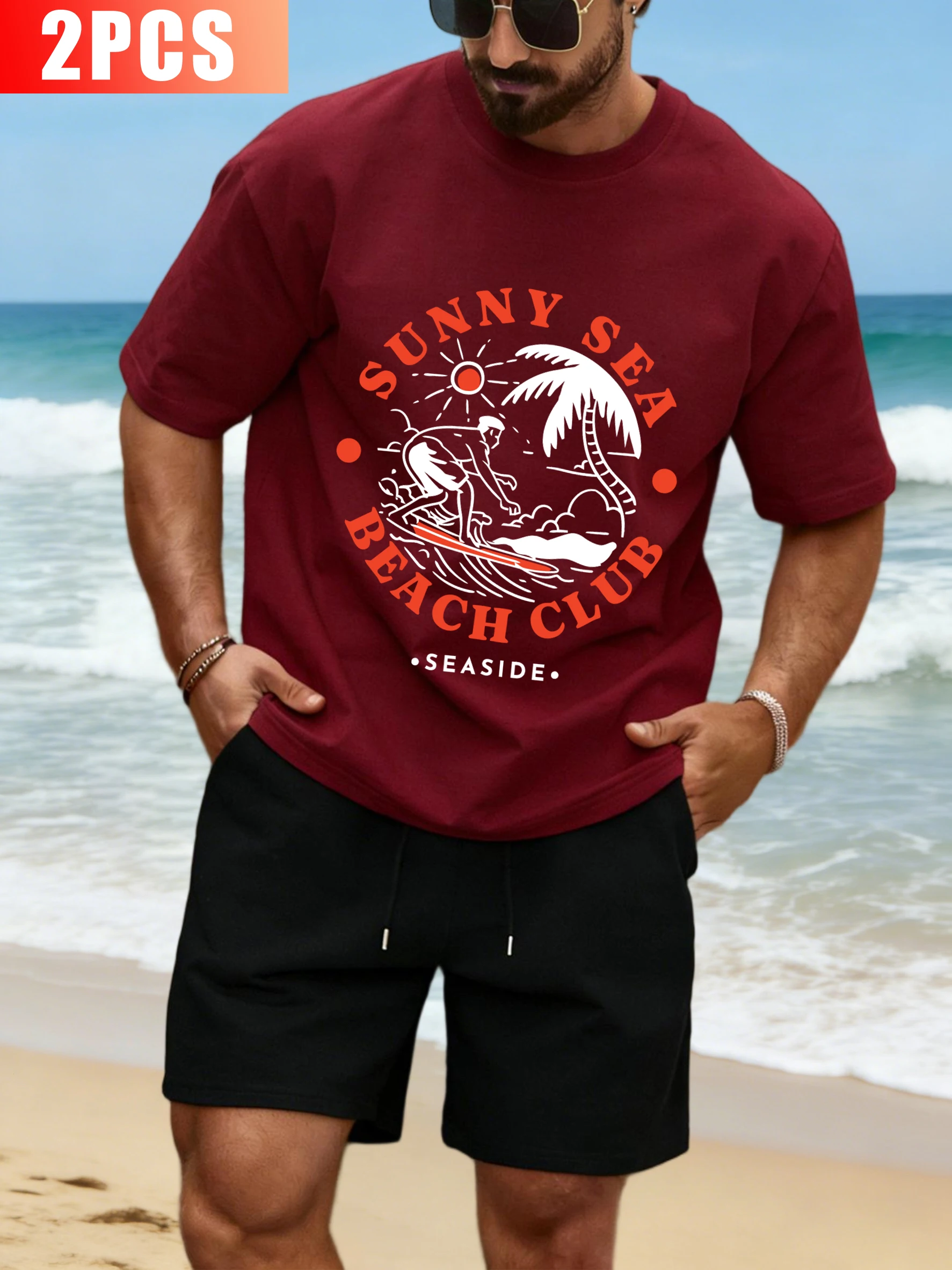 Sunny Sea Beach Club Design T-Shirt Suit Men Soft Cotton Tee Drawstring Casual Vacation Pants Loose Unisex Basics Clothing
Sunny Sea Beach Club Design T-Shirt Suit Men Soft Cotton Tee Drawstring Casual Vacation Pants Loose Unisex Basics Clothing