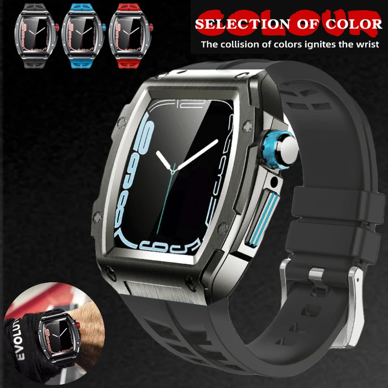 Rubber strap+metal comprehensive anti drop case modification kit For Apple watch Series 8 7 6 5 4 SE 45mm 44mm watchband Correa
Rubber strap+metal comprehensive anti drop case modification kit For Apple watch Series 8 7 6 5 4 SE 45mm 44mm watchband Correa