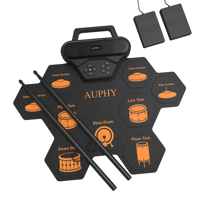 Electronic Drum Set Roll Up Drum Practice Pad Midi Drum Kit with Headphone Jack Built-in Speaker Pedal Drum Sticks Gift For Kids
Electronic Drum Set Roll Up Drum Practice Pad Midi Drum Kit with Headphone Jack Built-in Speaker Pedal Drum Sticks Gift For Kids