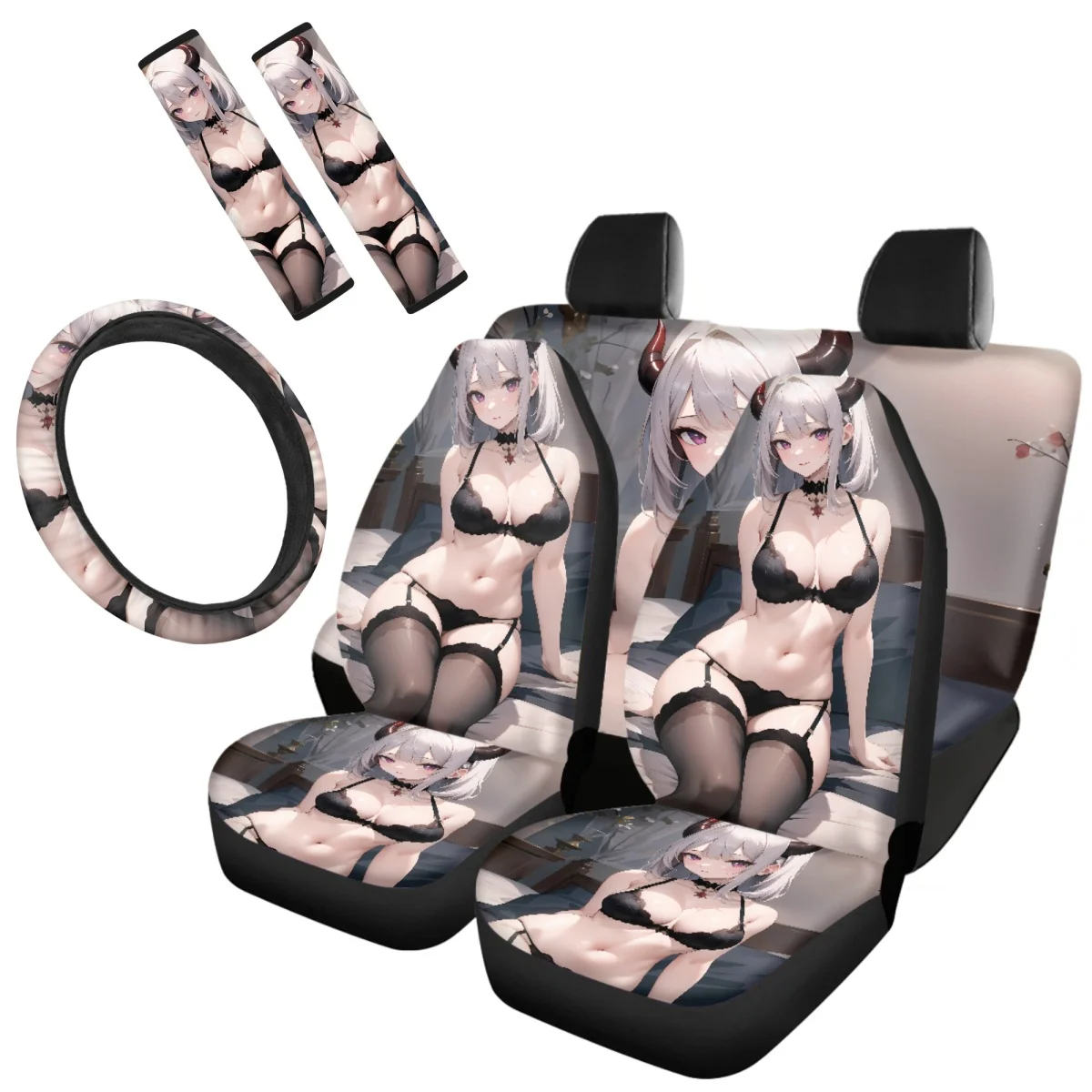 Front/Back Car Seat Covers Bikini Girl Cartoon Sweat Absorption Fashion Truck Steering Wheel Cover Automotive Seat Belt Pads
Front/Back Car Seat Covers Bikini Girl Cartoon Sweat Absorption Fashion Truck Steering Wheel Cover Automotive Seat Belt Pads