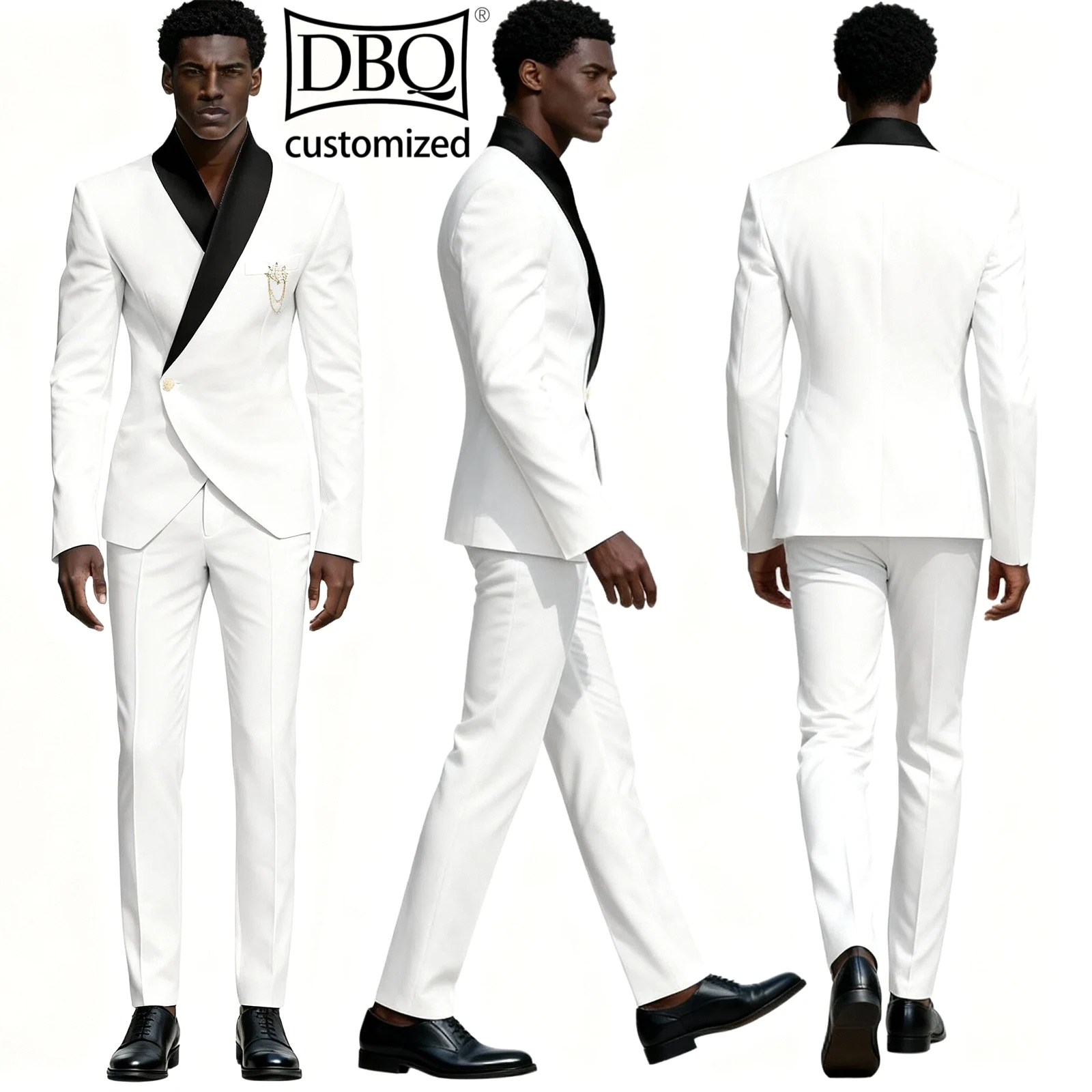 DBQ Men's Custom Made Suit One Button Jacket + Slim Straight Pants 2 Piece Set African Clothes BD1136
DBQ Men's Custom Made Suit One Button Jacket + Slim Straight Pants 2 Piece Set African Clothes BD1136