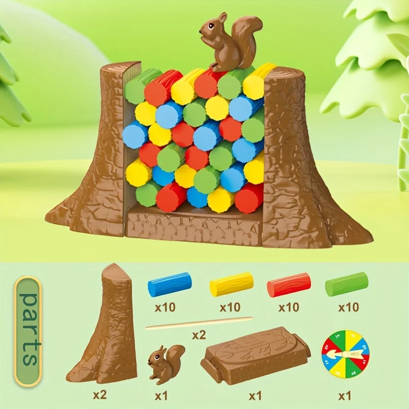 1pc Interactive Squirrel Nut Push Game - Multi-Colored Plastic Stack & Draw Game with Wooden Sticks, Family Tabletop Fun for Kid
1pc Interactive Squirrel Nut Push Game - Multi-Colored Plastic Stack & Draw Game with Wooden Sticks, Family Tabletop Fun for Kid