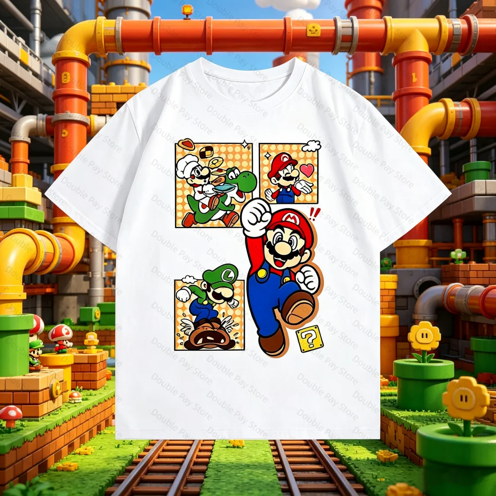 Super Mario Bros Cartoon Print T-shirt Unisex Short Sleeve Casual Cotton Tee for Men' shirt Women t-shirt Summer Streetwear Tops
Super Mario Bros Cartoon Print T-shirt Unisex Short Sleeve Casual Cotton Tee for Men' shirt Women t-shirt Summer Streetwear Tops