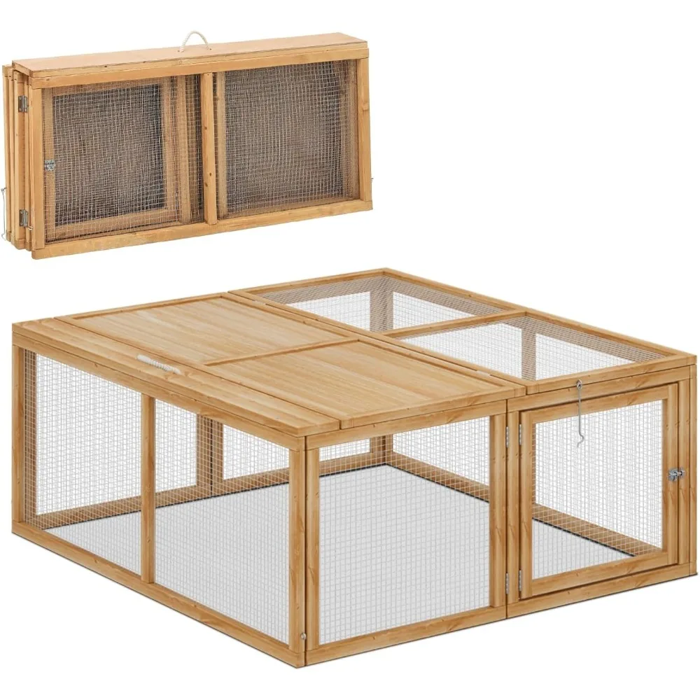 Folding Chicken Coop Rabbit Hutch, Portable Chicken House with Handle Wooden Small Animal Poultry Pet Cage House for Outdoor Use
Folding Chicken Coop Rabbit Hutch, Portable Chicken House with Handle Wooden Small Animal Poultry Pet Cage House for Outdoor Use