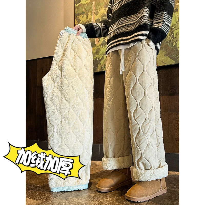 Winter Velvet Thick Pants Men Warm Fashion Casual Straight Pants Men Streetwear Loose Wide Leg Pants Mens Thicken Trousers
Winter Velvet Thick Pants Men Warm Fashion Casual Straight Pants Men Streetwear Loose Wide Leg Pants Mens Thicken Trousers