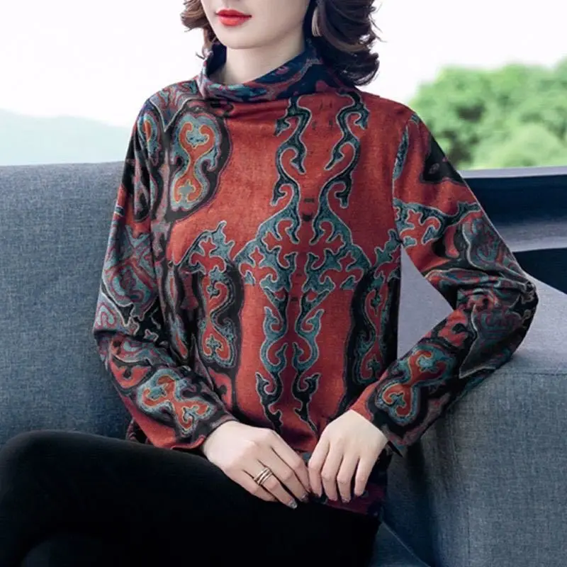 Chinese Style Asymmetric Pattern Printing Stand Collar T-Shirts Double Sided German Velvet Thickened Long Sleeve Three Colors
Chinese Style Asymmetric Pattern Printing Stand Collar T-Shirts Double Sided German Velvet Thickened Long Sleeve Three Colors