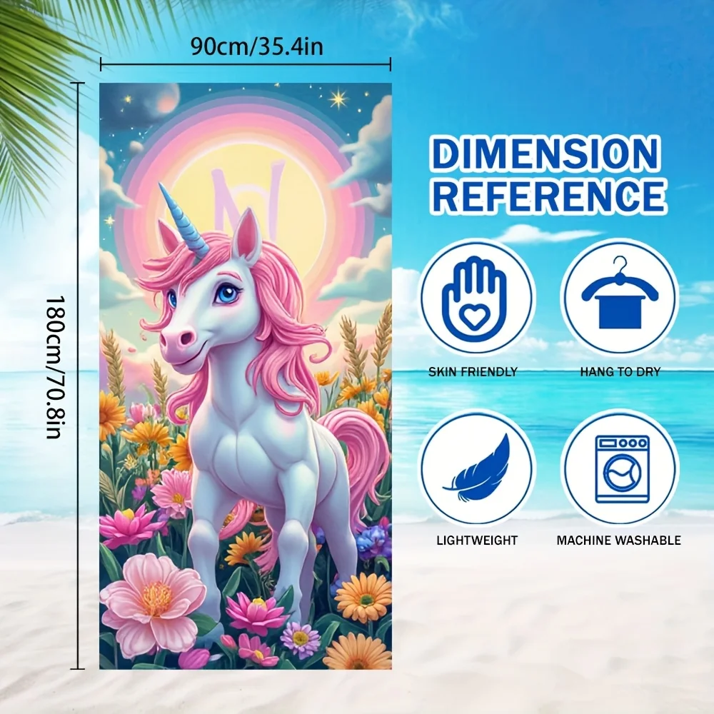 1pc Pink Unicorn Beach Towel Rainbow Flower Print Fantasy Design Quick Dry Soft Microfiber Bath Towel For Girls Kids Gift
1pc Pink Unicorn Beach Towel Rainbow Flower Print Fantasy Design Quick Dry Soft Microfiber Bath Towel For Girls Kids Gift