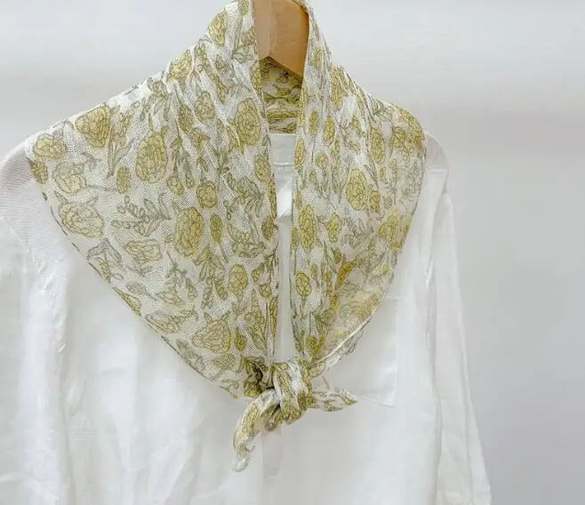 Spring And Summer Thin Flower Print Narrow Lengthened Diamond Scarf Linen Golden Yellow Shawl For Women
Spring And Summer Thin Flower Print Narrow Lengthened Diamond Scarf Linen Golden Yellow Shawl For Women