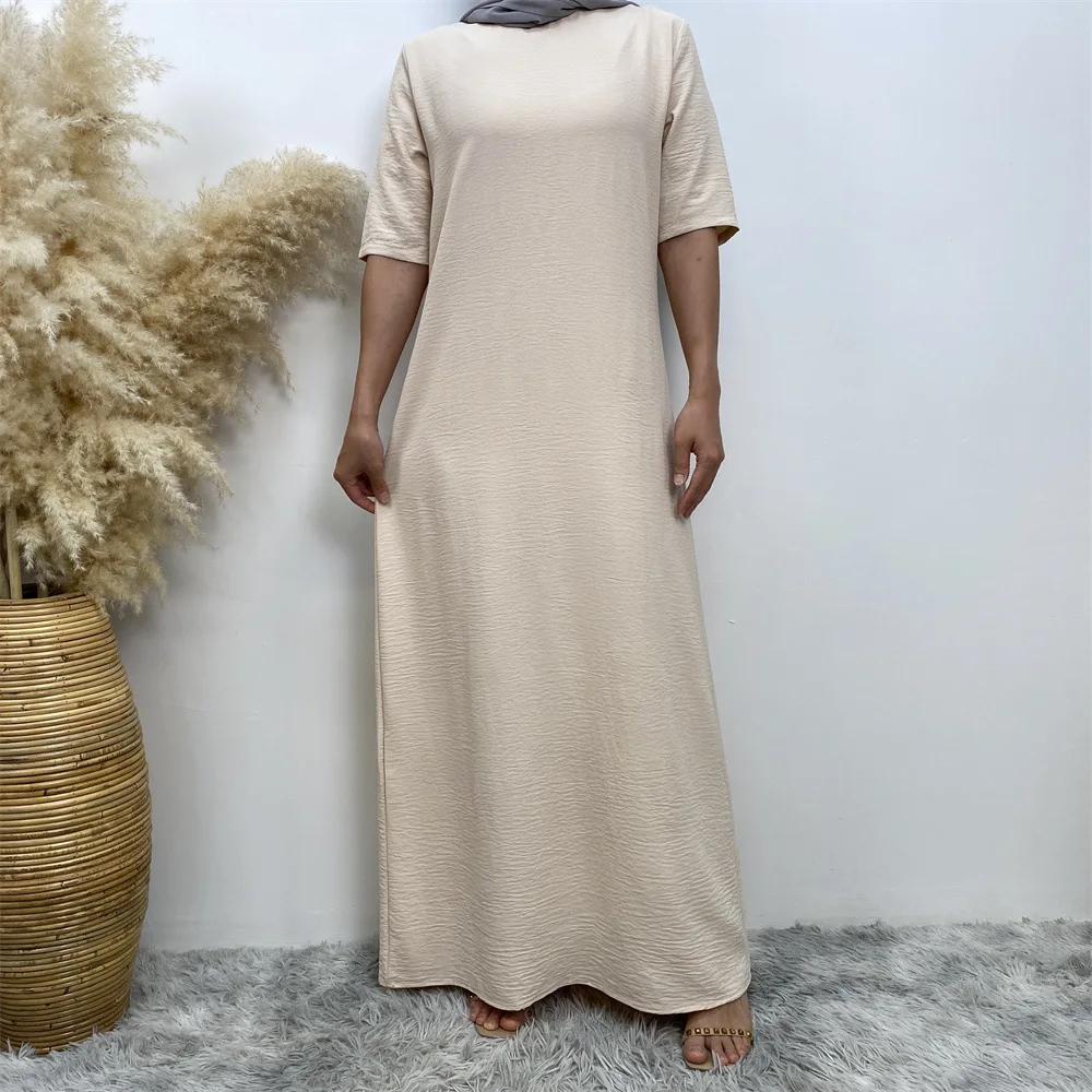 Plain Muslim Women Abaya Half Sleeve Long Maxi Dress Turkey Underdress Islamic Arabic Kaftan Ramadan Robe Dubai Robes Vestidos
Plain Muslim Women Abaya Half Sleeve Long Maxi Dress Turkey Underdress Islamic Arabic Kaftan Ramadan Robe Dubai Robes Vestidos