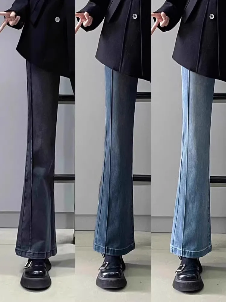 High Waist Flared Jeans Women's Autumn Winter Fleece Lined plus Size Slimming Elastic Bell Bottom Long Trousers
High Waist Flared Jeans Women's Autumn Winter Fleece Lined plus Size Slimming Elastic Bell Bottom Long Trousers