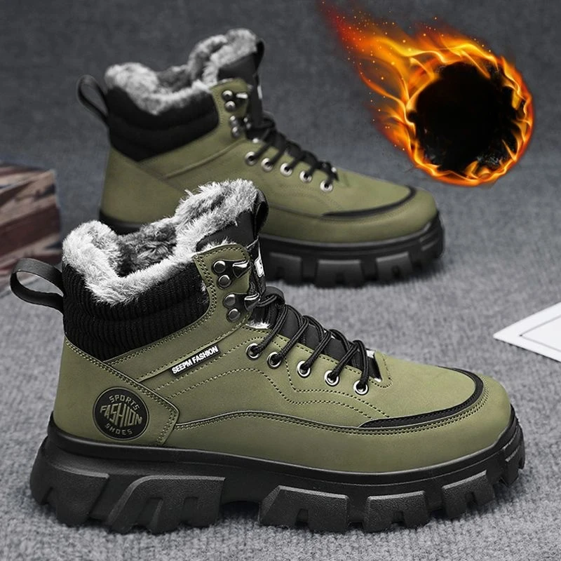 Winter Plush Mens Snow Boots Warm High Top Cotton Shoes For Men Outdoor Casual Sneakers Thick Sole Work Boots botas para hombre
Winter Plush Mens Snow Boots Warm High Top Cotton Shoes For Men Outdoor Casual Sneakers Thick Sole Work Boots botas para hombre