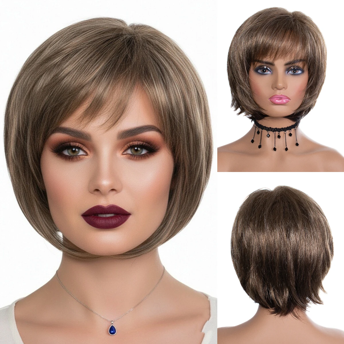 MSIWIGS Короткий прямой парик для бровей для женщин, термостойкие мягкие синтетические волосы, идеально подходят для ежедневного использования в косплею
MSIWIGS Короткий прямой парик для бровей для женщин, термостойкие мягкие синтетические волосы, идеально подходят для ежедневного использования в косплею