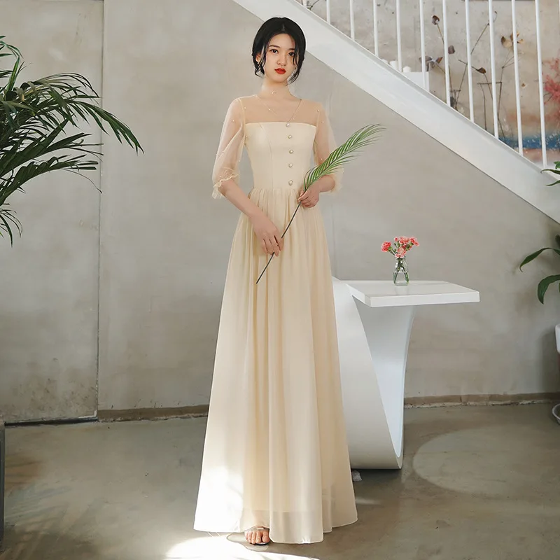 Slimming Long Dress Maidsmaid Uniform Fairy Atmosphere Performance Conceal Meat Best Friend Gown Spring Autumn New Style
Slimming Long Dress Maidsmaid Uniform Fairy Atmosphere Performance Conceal Meat Best Friend Gown Spring Autumn New Style