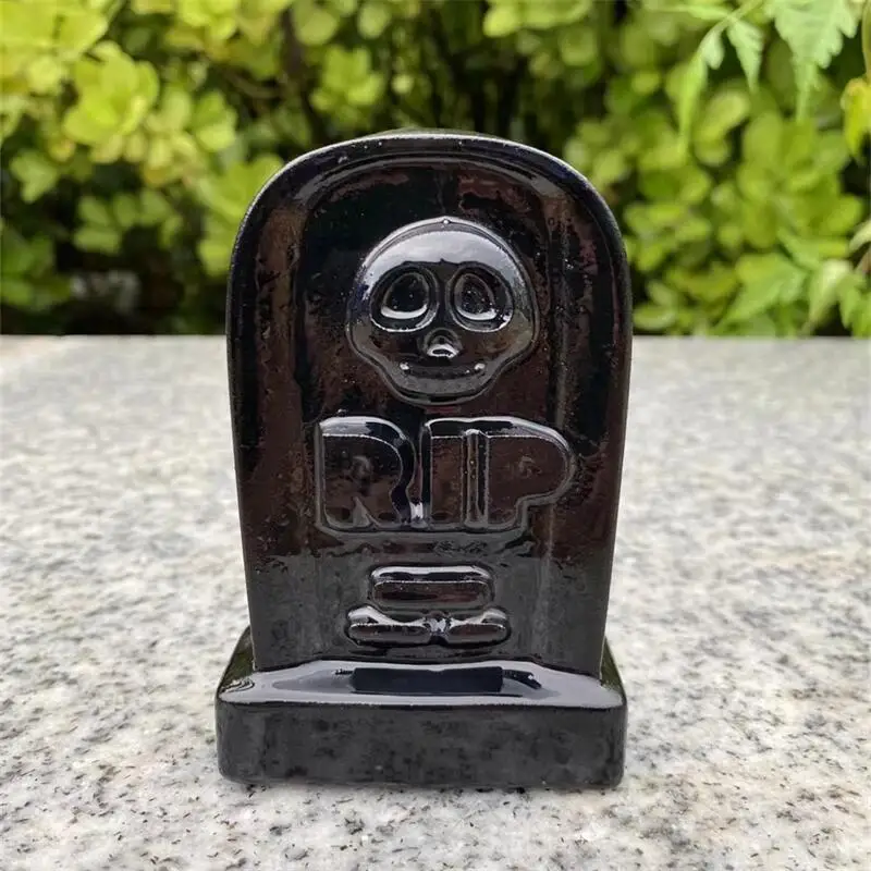 Natural black obsidian Gravestone Hand-Carved Cartoon Halloween Tombstone Home Decoration Crafts Christmas Gift 1PCS
Natural black obsidian Gravestone Hand-Carved Cartoon Halloween Tombstone Home Decoration Crafts Christmas Gift 1PCS